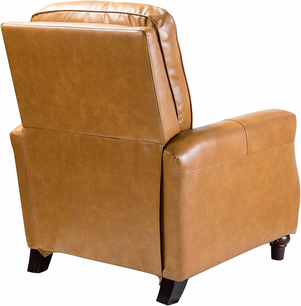 HULALA HOME Genuine Leather Recliner Chair Set of 2, Push Back Recliner Armchair with Thick Seat and Backrest(Camel)