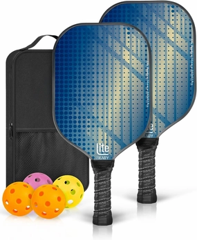 Hybrid Carbon Fiber Pickleball Paddles Set of 2 – Lightweight Carbon Fiber with Fiberglass Layers | Durable Pickleball Equipment for Men and Women | Enhanced Control and Power