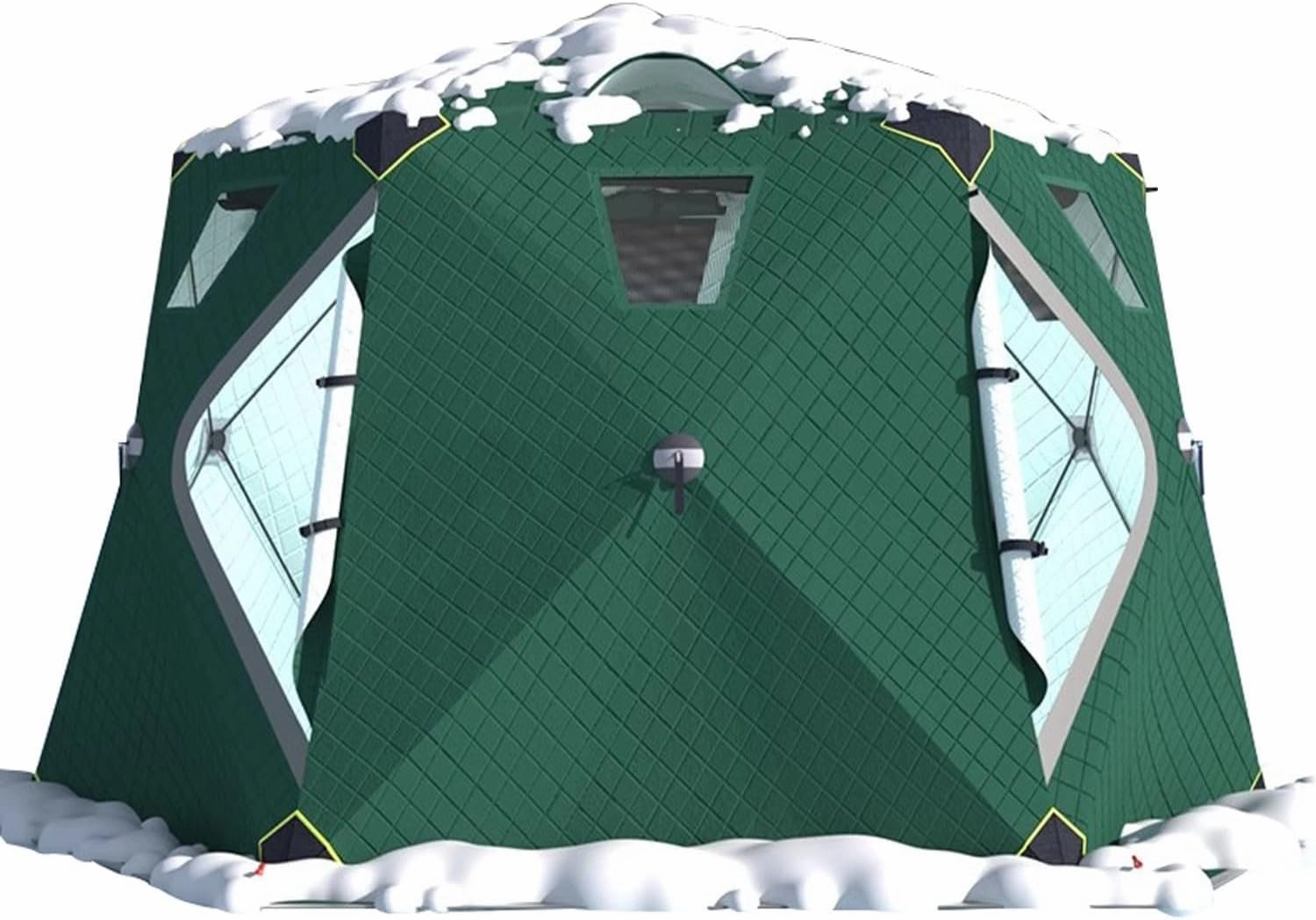 ice Fishing Tent ice Fishing shelter Insulated 6-8 Person Outdoor Warm and Anti-Cold Ice Fishing Tent with Ice Fishing Mat(Color:1)