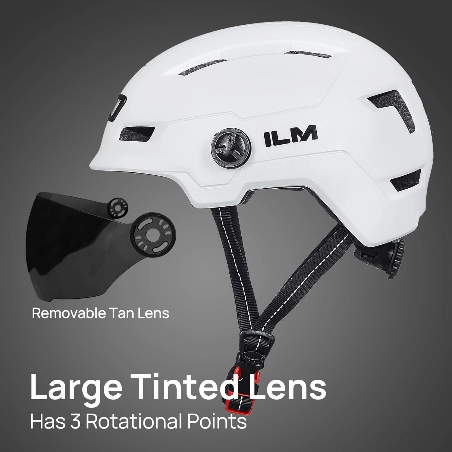 ILM Adult Bike Helmet with USB Rechargeable LED Front and Back Light Mountain&Road Bicycle Helmets for Men Women Removable Goggle Cycling Helmet E3-10L
