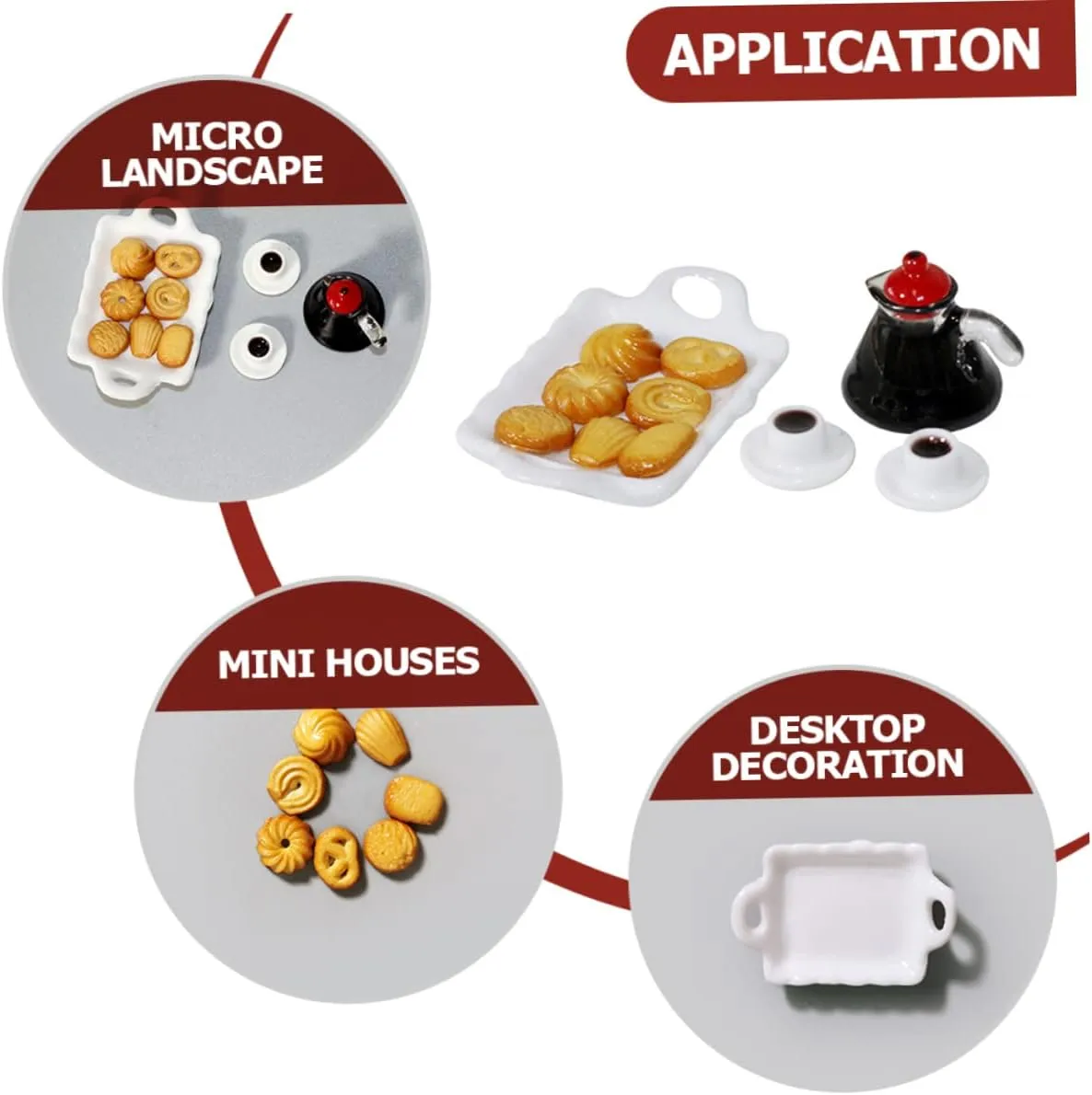 IMIKEYA 4 Sets Tiny Coffee Mug Miniature Food Set Adorable Miniature Food Mini House Accessory Fine Craftsmanship