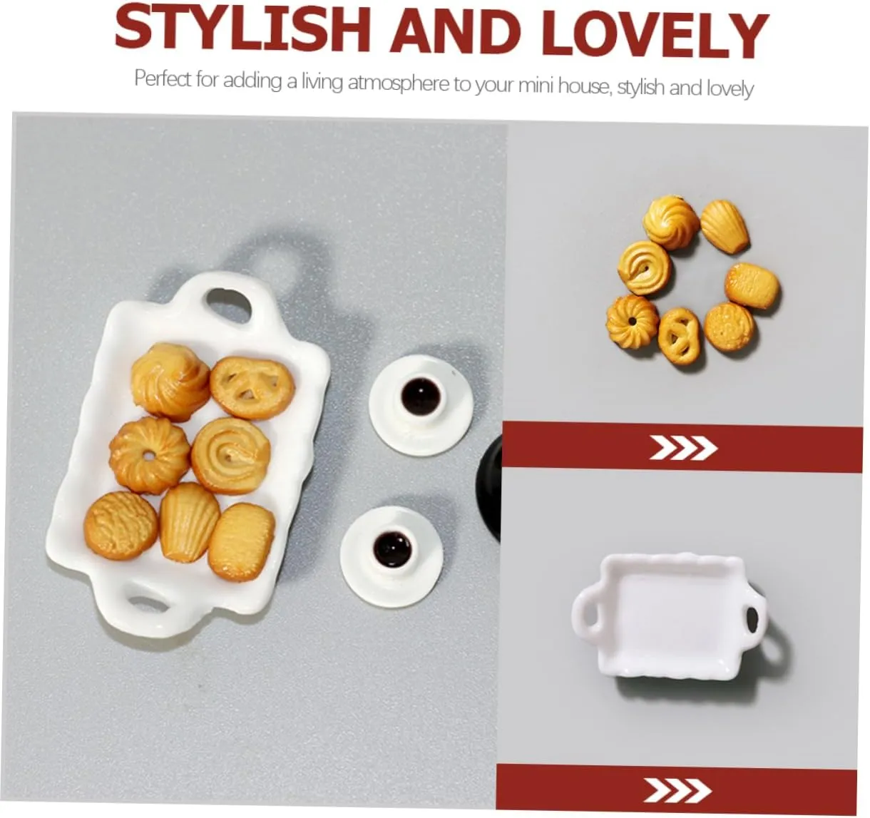 IMIKEYA 4 Sets Tiny Coffee Mug Miniature Food Set Adorable Miniature Food Mini House Accessory Fine Craftsmanship