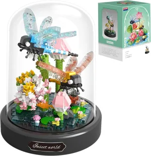 Insects Flower Building Set,Adult Mini Animals Friend Set,Insect Collection Gift for Kids,Party Favors Bugs Building Block Kit,Valentines New Year Birthday Gift for Boys Girls(Dragonflies)