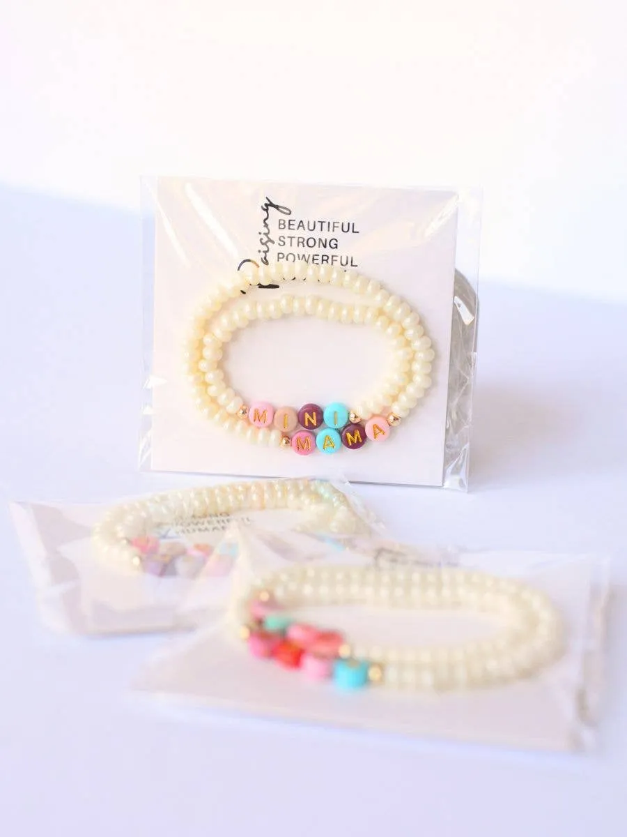 Inspirational Pearl Mama MINI matching Mom bracelet jewelry