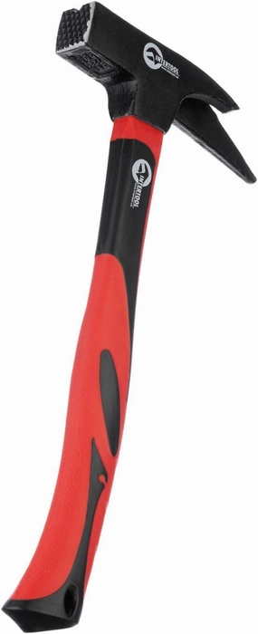 INTERTOOL Roofing Hammer, Magnetic Nail Starter, Milled Latthammer, 21 oz., 13” Fiberglass Handle HT-0230