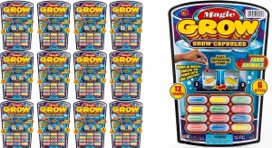 JA-RU Magic Grow Capsules (12 Pack; 12 Capsules Each) Expanding Foam Sponge Toy for Kids. Sea Creatures, Zoo & Farm Animals, Dinosaur, Bugs, & Cars. Water Growing Toys. Bath Party Favors. 305-12p