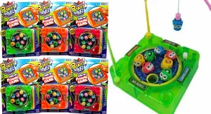 JA-RU Pocket Travel Magnetic Fishing Game (6 Toys) Classic Rotating Mini Family Board Games for Kids. Preschool Educational Games. Travel Car Games. Bulk Party Favors Birthday Gifts. 3205-6p