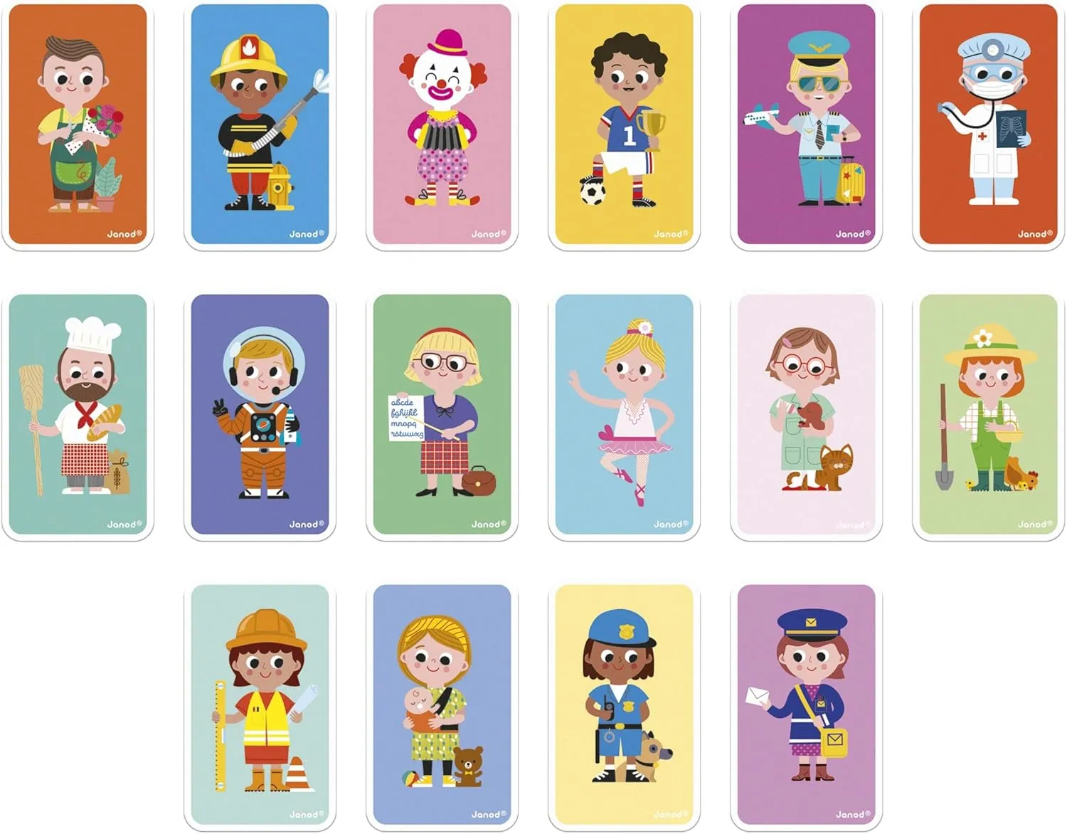 Janod - Magnéti'Book Métiers – Magnetic Educational Game 48 Magnets   16 Model Cards – FSC Cardboard Children's Toy – from 3 Years, J02597