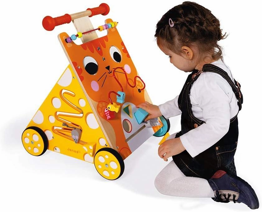 Janod Children Wooden Activity Baby Walker - Kitty Cat