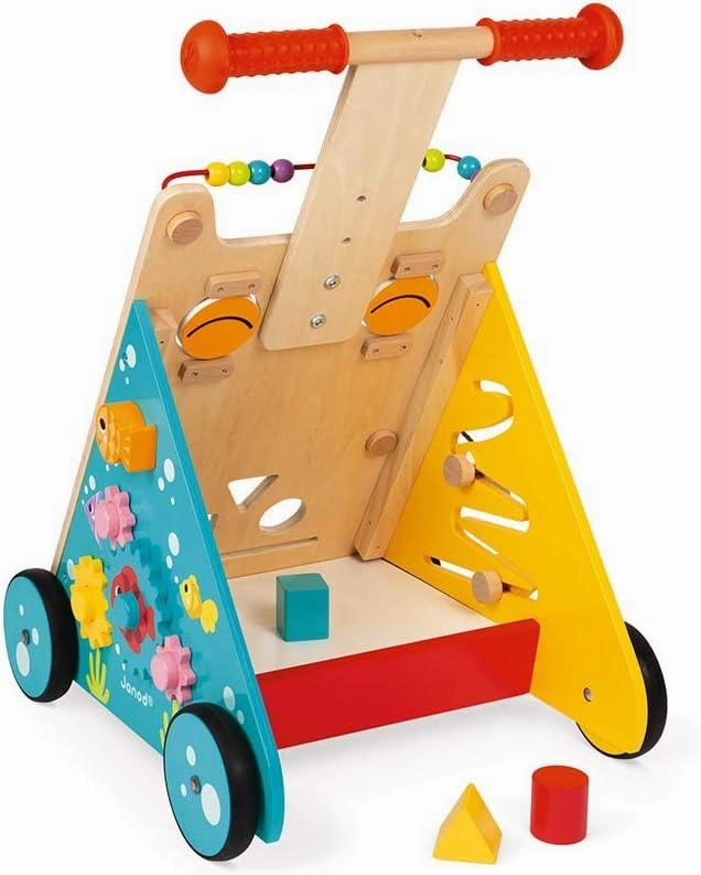 Janod Children Wooden Activity Baby Walker - Kitty Cat