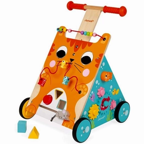 Janod Children Wooden Activity Baby Walker - Kitty Cat