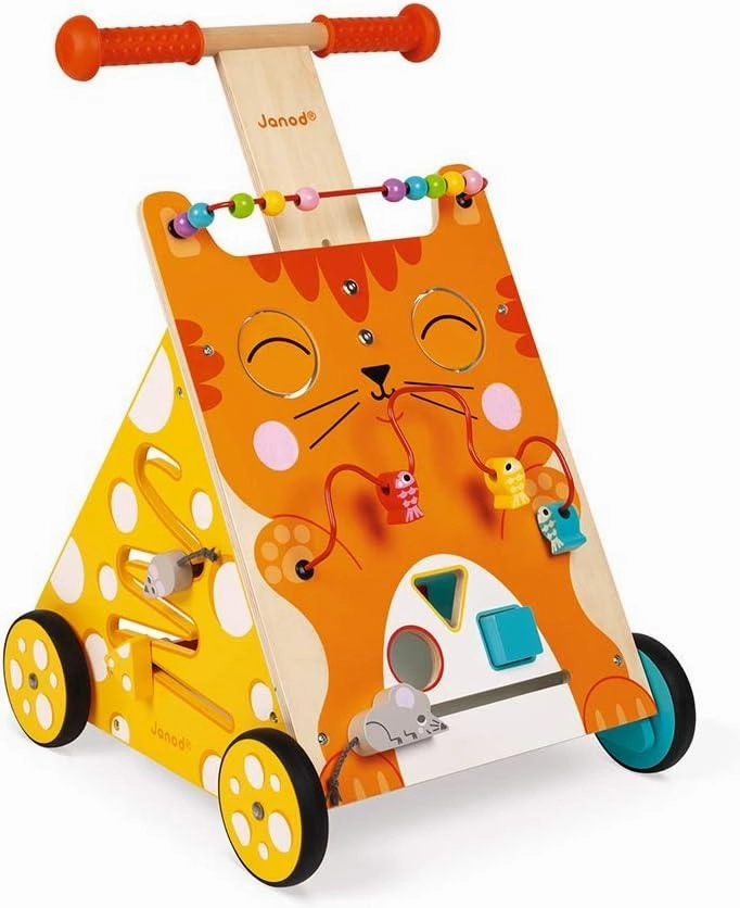 Janod Children Wooden Activity Baby Walker - Kitty Cat