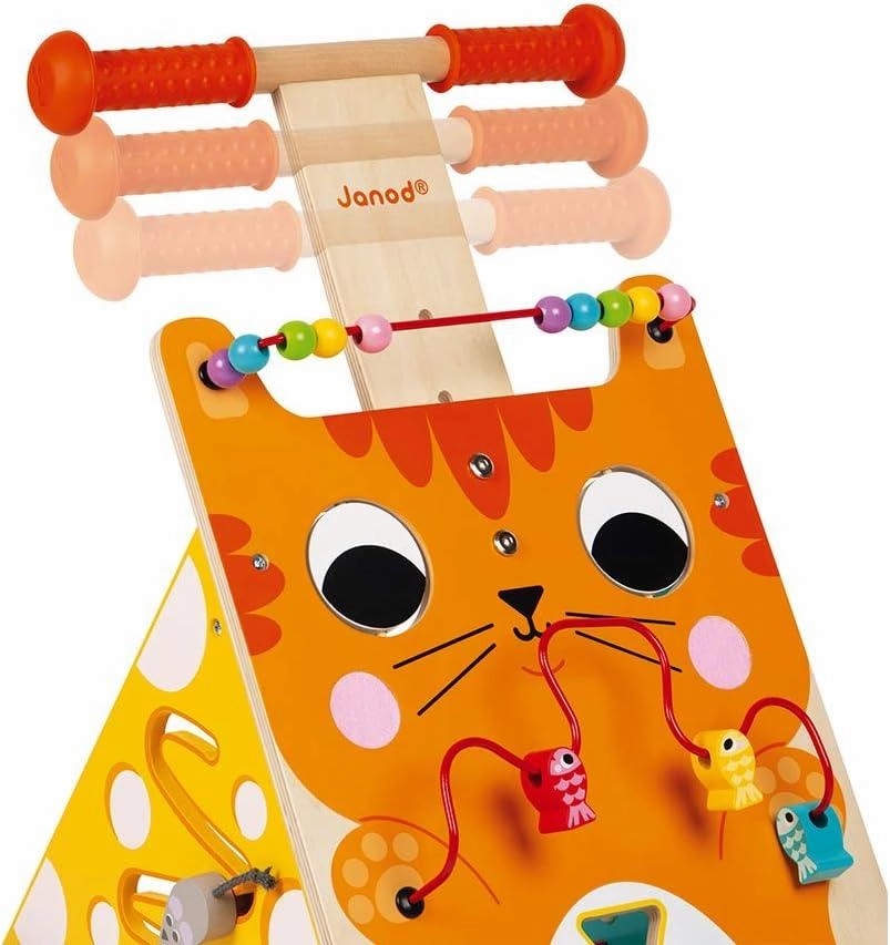 Janod Children Wooden Activity Baby Walker - Kitty Cat