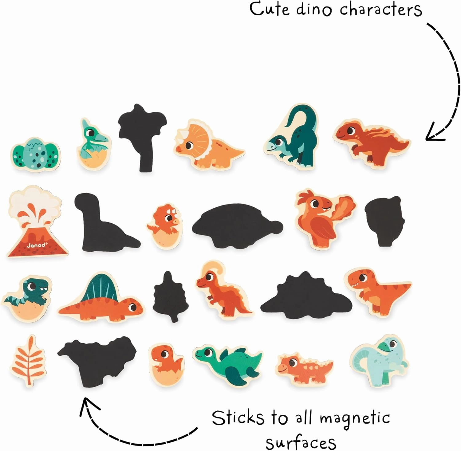 Janod Wooden Magnets - Imagination and Creativity Sets (Dinosaurs)