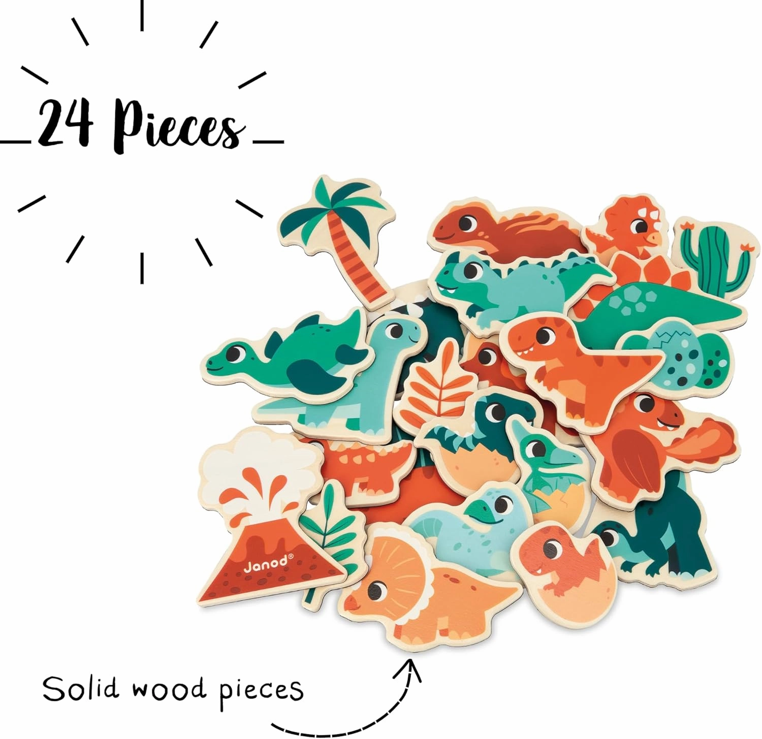 Janod Wooden Magnets - Imagination and Creativity Sets (Dinosaurs)