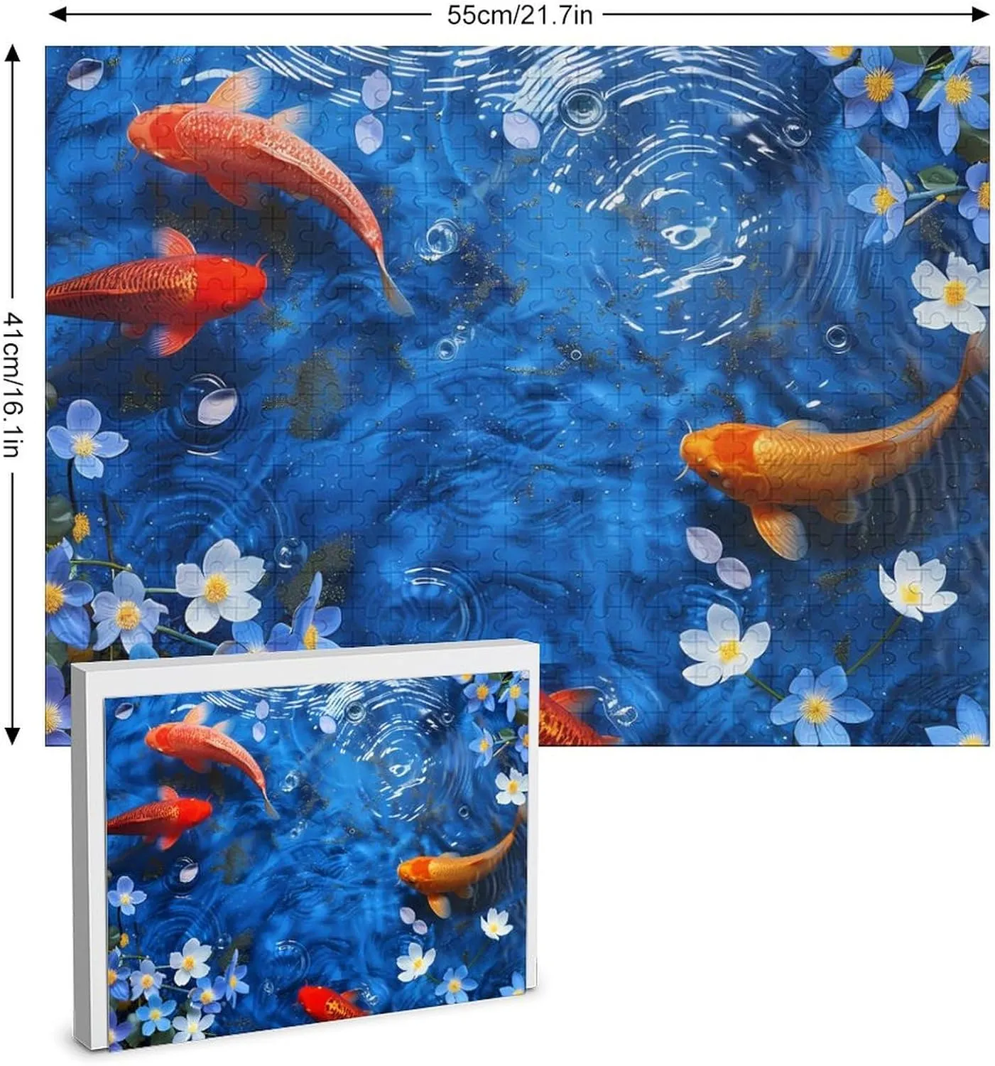 Japanese Fish Cherry Flowers Jigsaw Puzzles Funny Family Puzzles Challenging Game Toys Home Decoration Puzzle 500 PCS