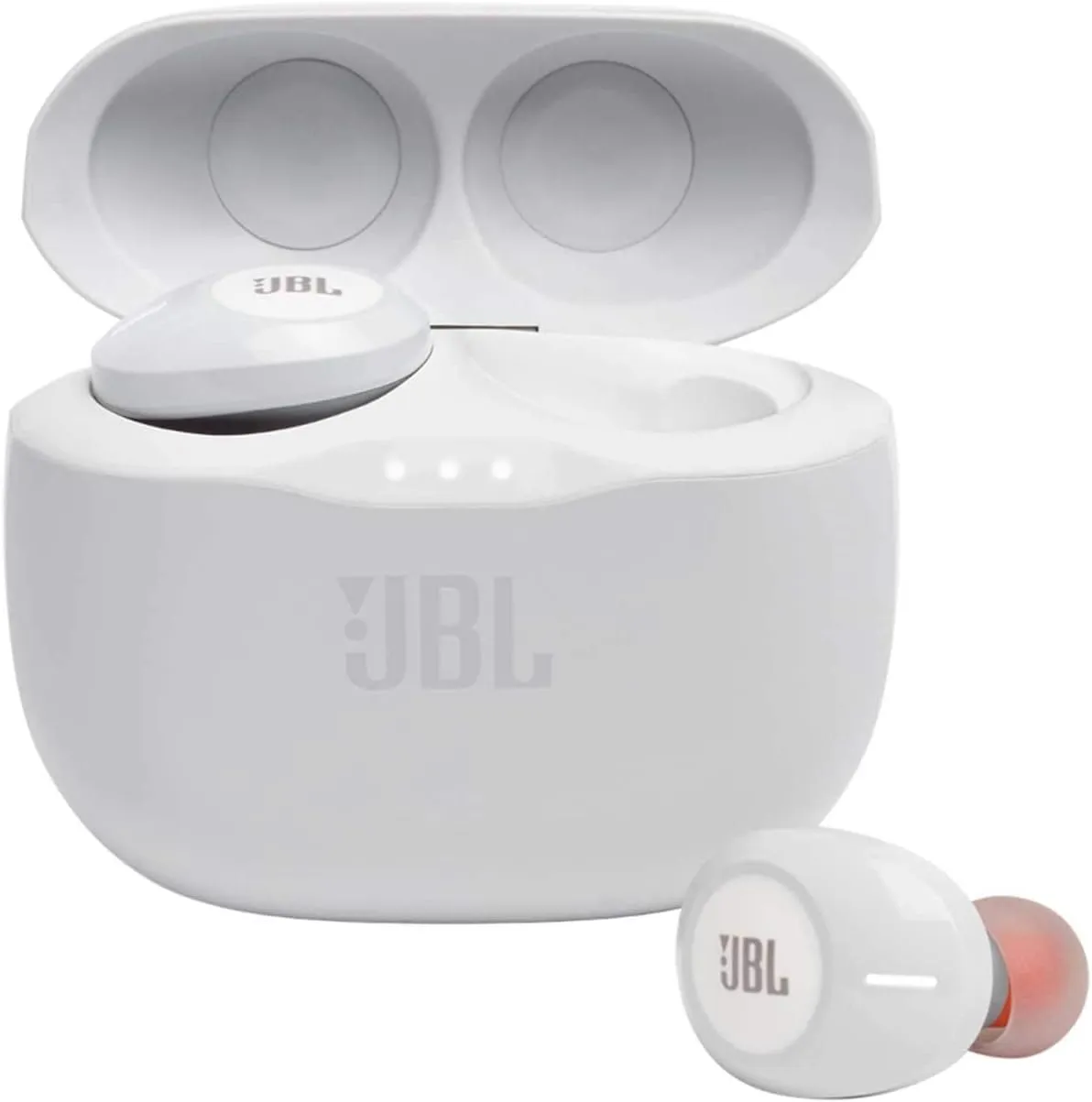 JBL Tune 125TWS True Wireless In-Ear Headphones - Pure Bass Sound, 32H Battery, Bluetooth, Fast Pair, Comfortable, Wireless Calls, Music, Native Voice Assistant (White)