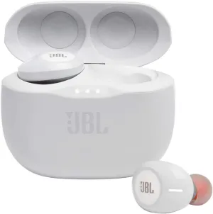 JBL Tune 125TWS True Wireless In-Ear Headphones - Pure Bass Sound, 32H Battery, Bluetooth, Fast Pair, Comfortable, Wireless Calls, Music, Native Voice Assistant (White)
