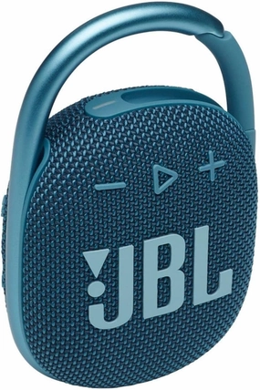 JBL Clip 4: Portable Speaker with Bluetooth, Built-in Battery, Waterproof and Dustproof Feature - Blue New (Renewed)