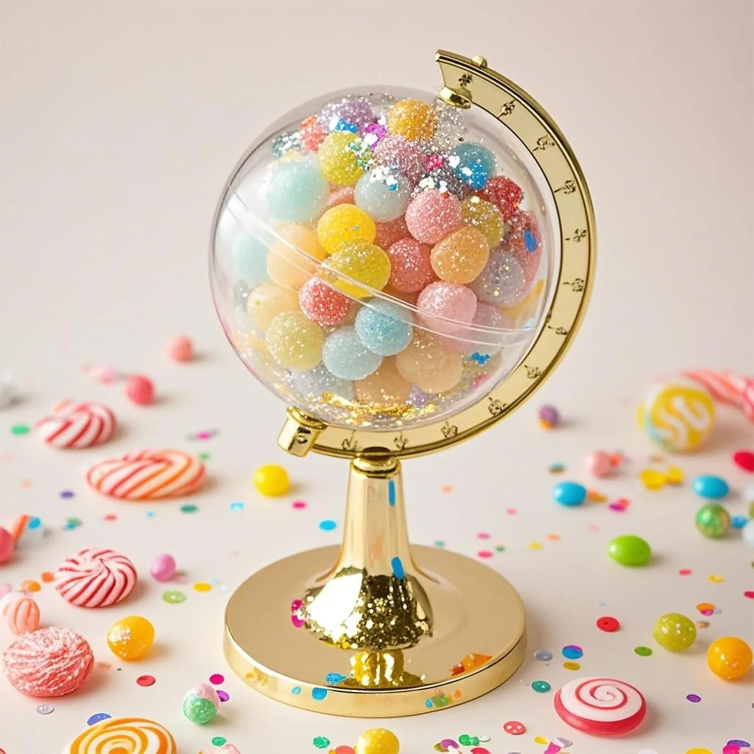 JC HUMMINGBIRD 24 Pieces Fillable Mini Gold Globe Party Favors (Assembly Required)