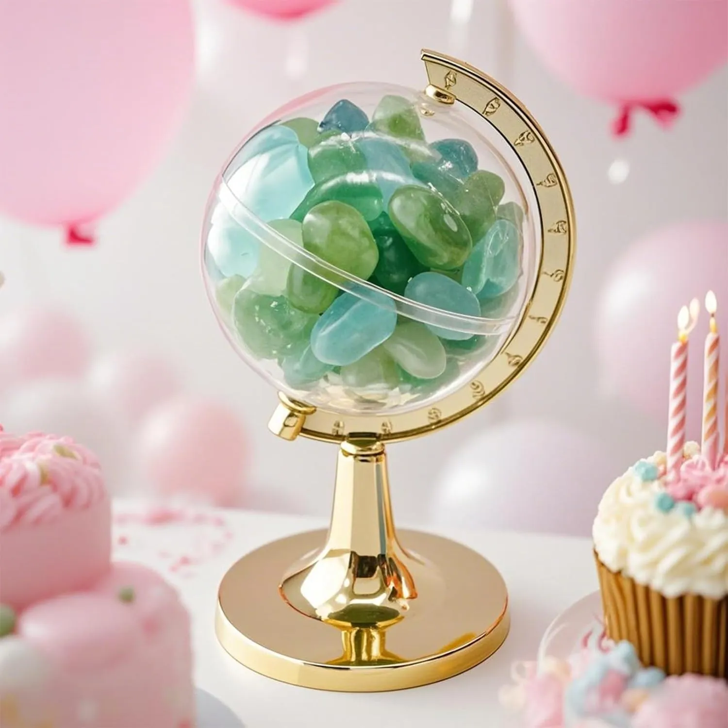 JC HUMMINGBIRD 24 Pieces Fillable Mini Gold Globe Party Favors (Assembly Required)
