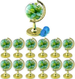 JC HUMMINGBIRD 24 Pieces Fillable Mini Gold Globe Party Favors (Assembly Required)