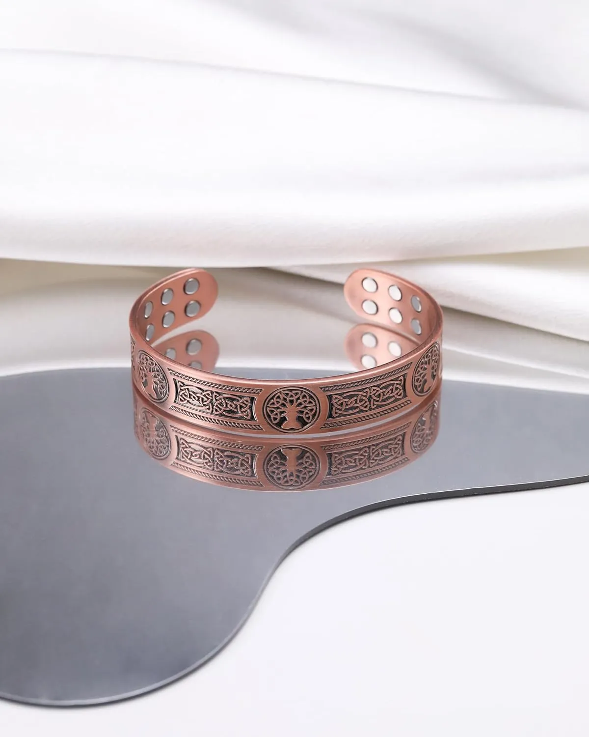 Jecanori Copper Bracelet for Men, 18X Strength Mens Magnetic Bracelets with 3,800 Gauss Magnets, 99.99% Pure Solid Copper Jewelry Gift