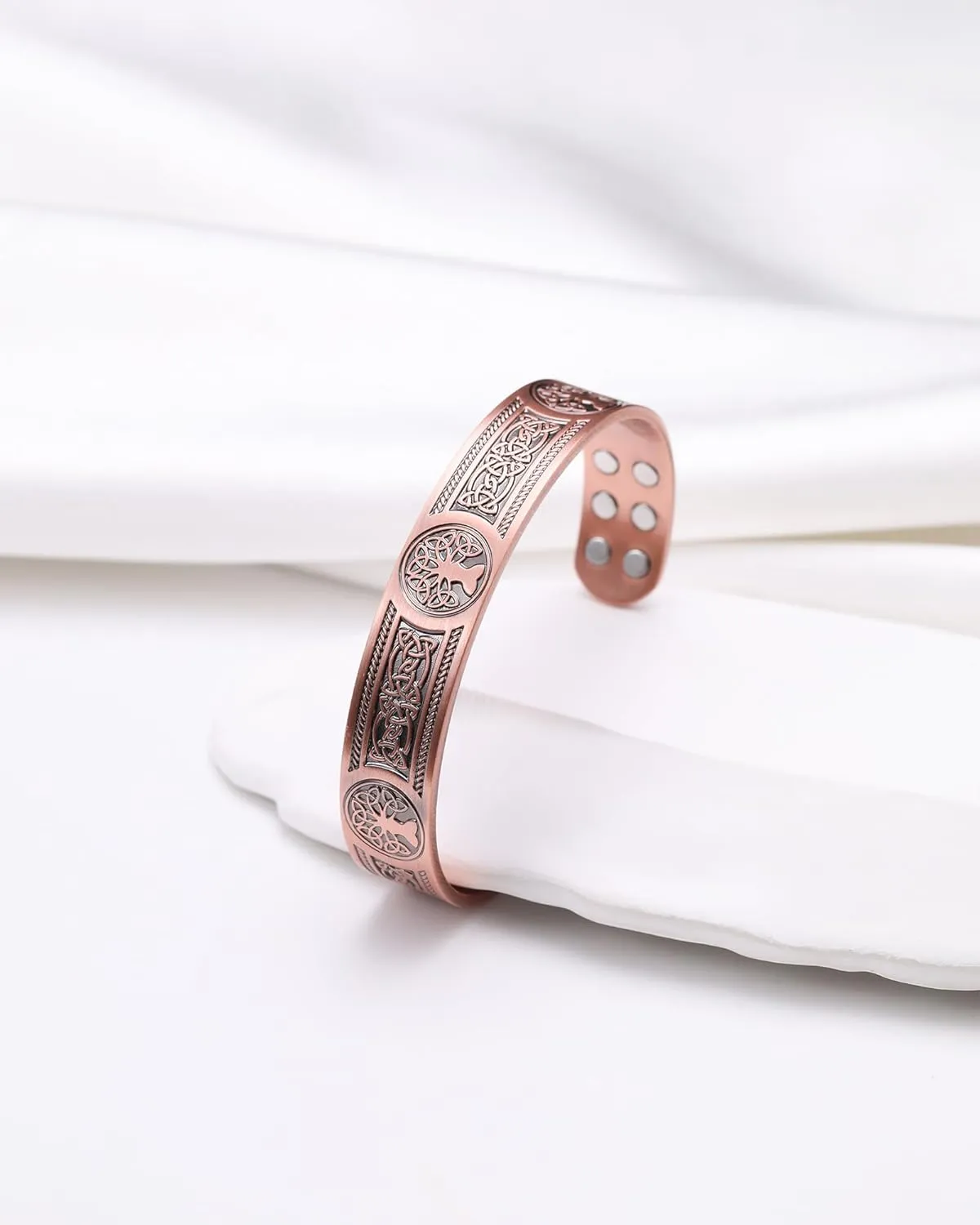 Jecanori Copper Bracelet for Men, 18X Strength Mens Magnetic Bracelets with 3,800 Gauss Magnets, 99.99% Pure Solid Copper Jewelry Gift