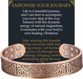 Jecanori Copper Bracelet for Men, 18X Strength Mens Magnetic Copper Bracelets for Pain Relief, 99.99% Pure Solid Copper Therapy Bracelet for Pain Relief
