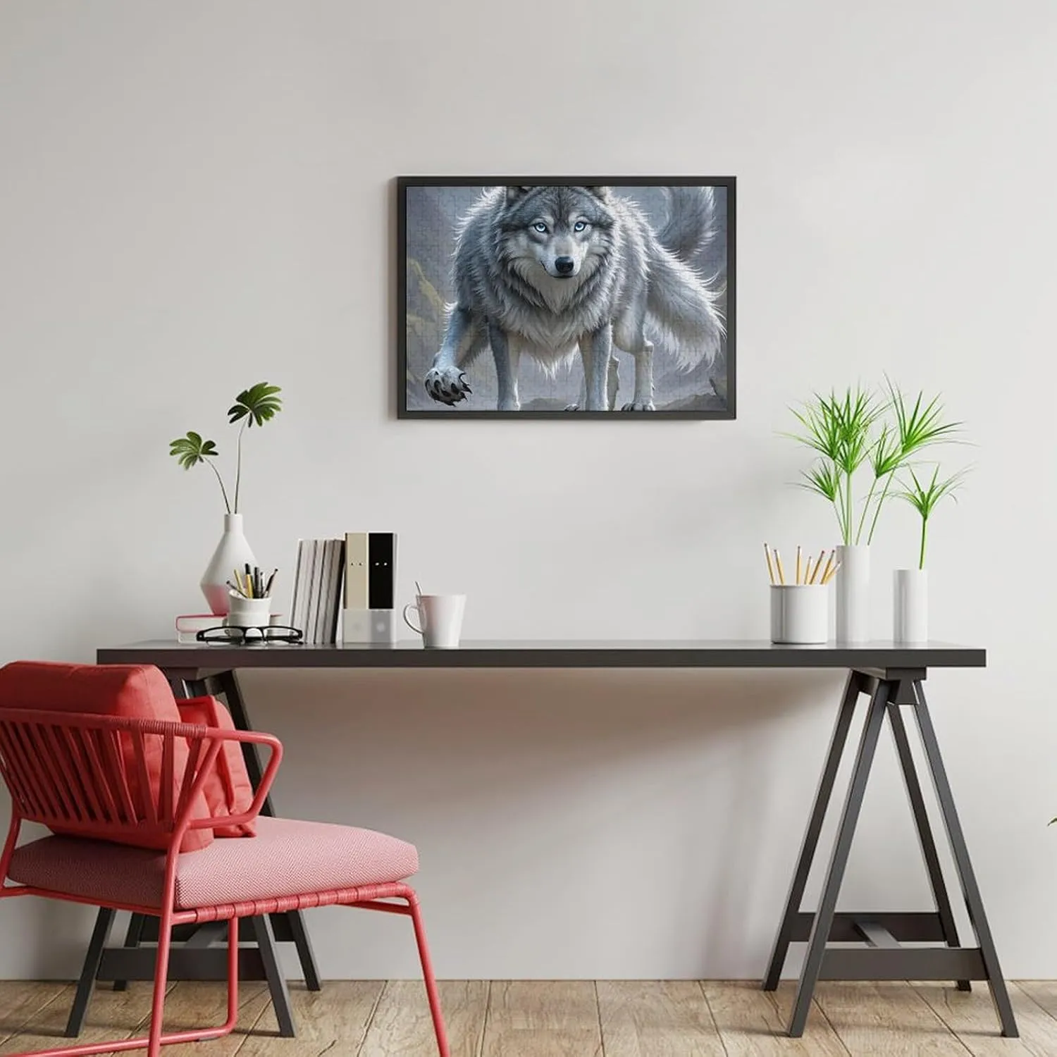 Jigsaw Puzzle from Photos 300/500/1000 Pieces Personalized Wooden Picture Puzzles Custom Puzzle from Pictures Fantasy Wolf Puzzles for Adults Family Birthday Valentine's Day Gifts