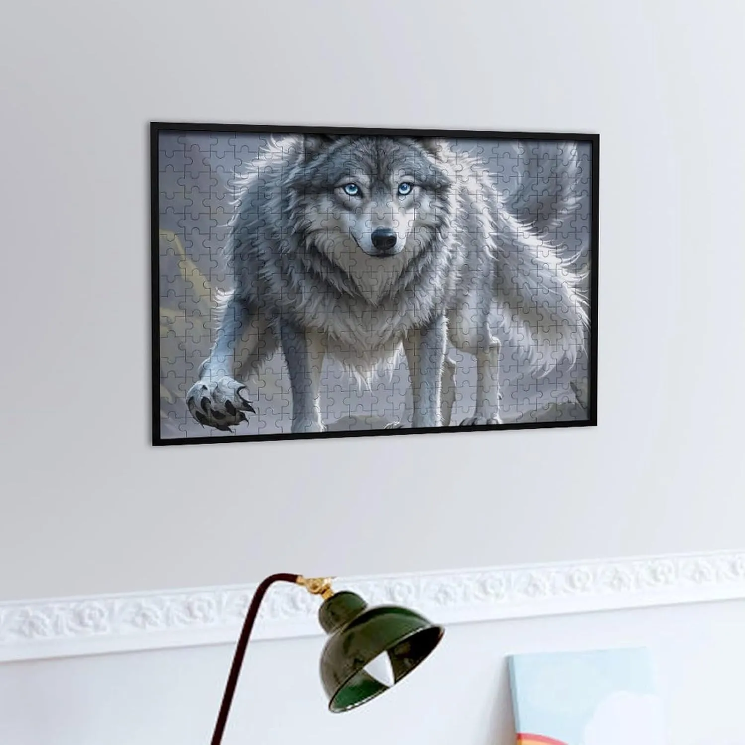Jigsaw Puzzle from Photos 300/500/1000 Pieces Personalized Wooden Picture Puzzles Custom Puzzle from Pictures Fantasy Wolf Puzzles for Adults Family Birthday Valentine's Day Gifts