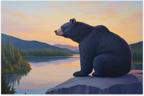 Jigsaw Puzzles 500 Pieces for Adult Bear Southwestern Cabin Forest Mountain Rustic Farmhouse Sunset River Puzzle Game for Family Wooden Puzzle Toy Educational Games Puzzles for Home Decor