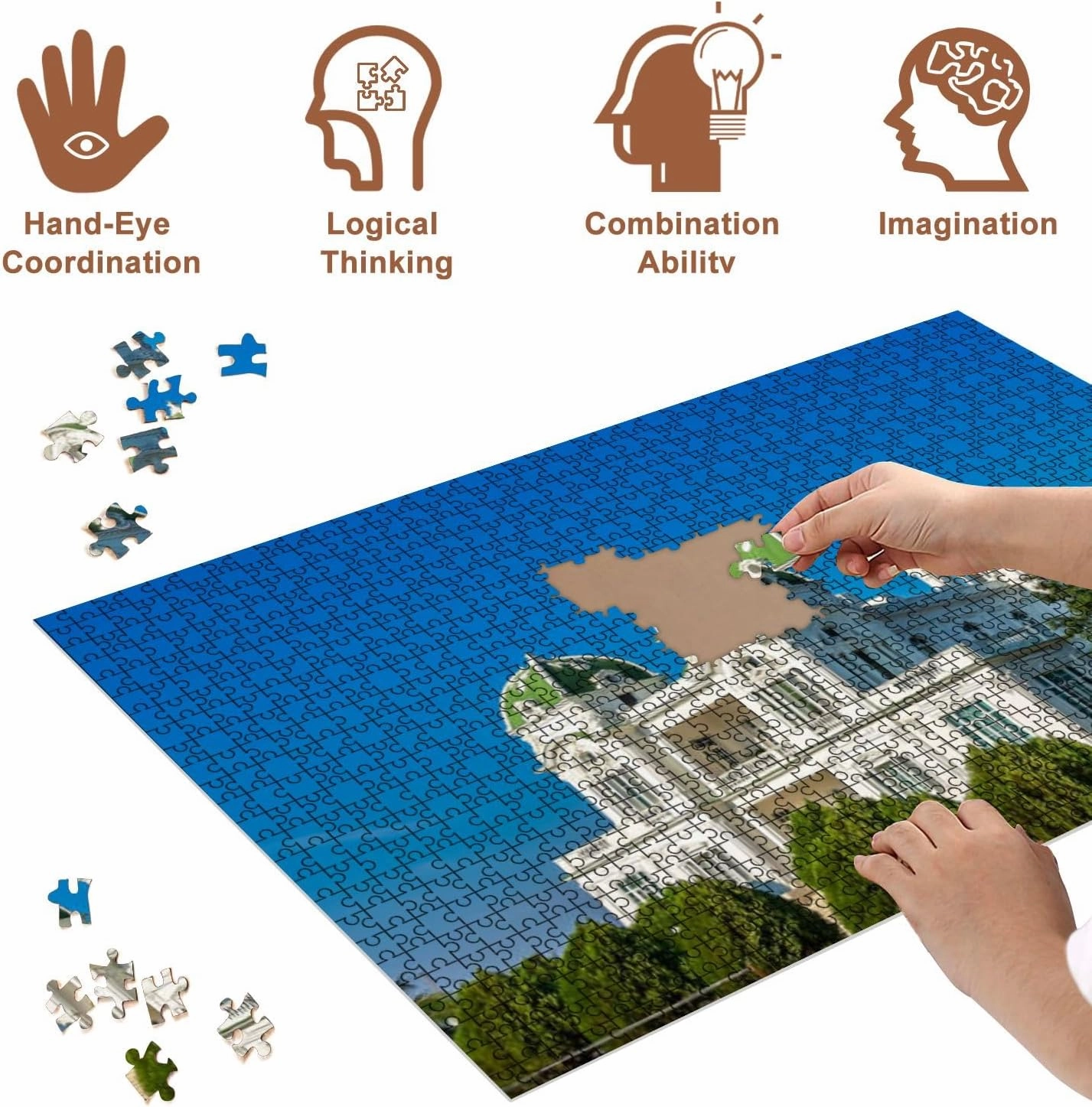 Jigsaw Puzzles 500 Pieces for Adult Cienfuegos Yacht Club Building Punta Gorda Cienfuegos Cuba Puzzle Game for Family Wooden Puzzle Toy Educational Games Puzzles for Home Decor