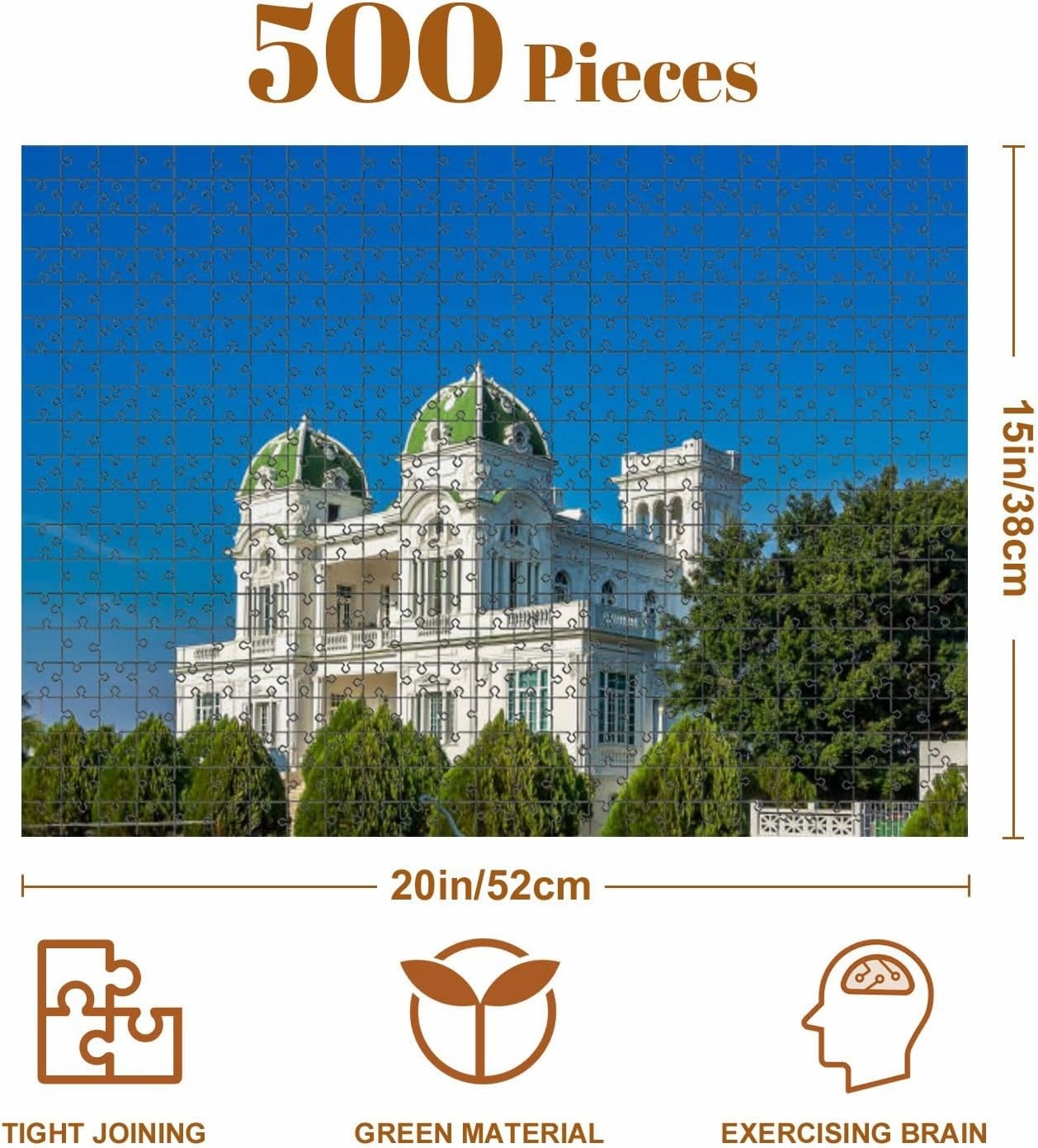 Jigsaw Puzzles 500 Pieces for Adult Cienfuegos Yacht Club Building Punta Gorda Cienfuegos Cuba Puzzle Game for Family Wooden Puzzle Toy Educational Games Puzzles for Home Decor