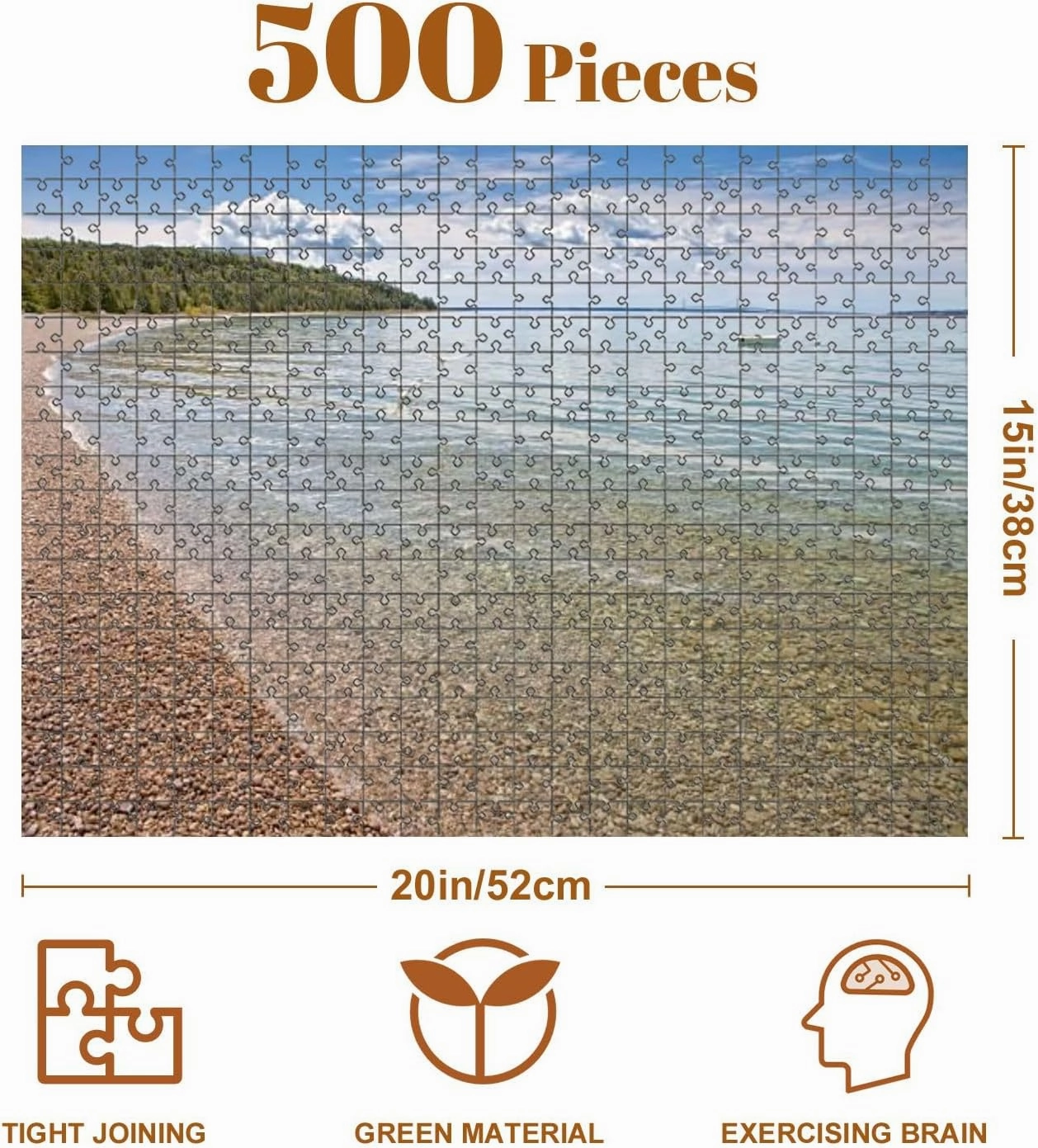 Jigsaw Puzzles 500 Pieces for Adult Mackinac Island Puzzle Game for Family Wooden Puzzle Toy Educational Games Puzzles for Home Decor