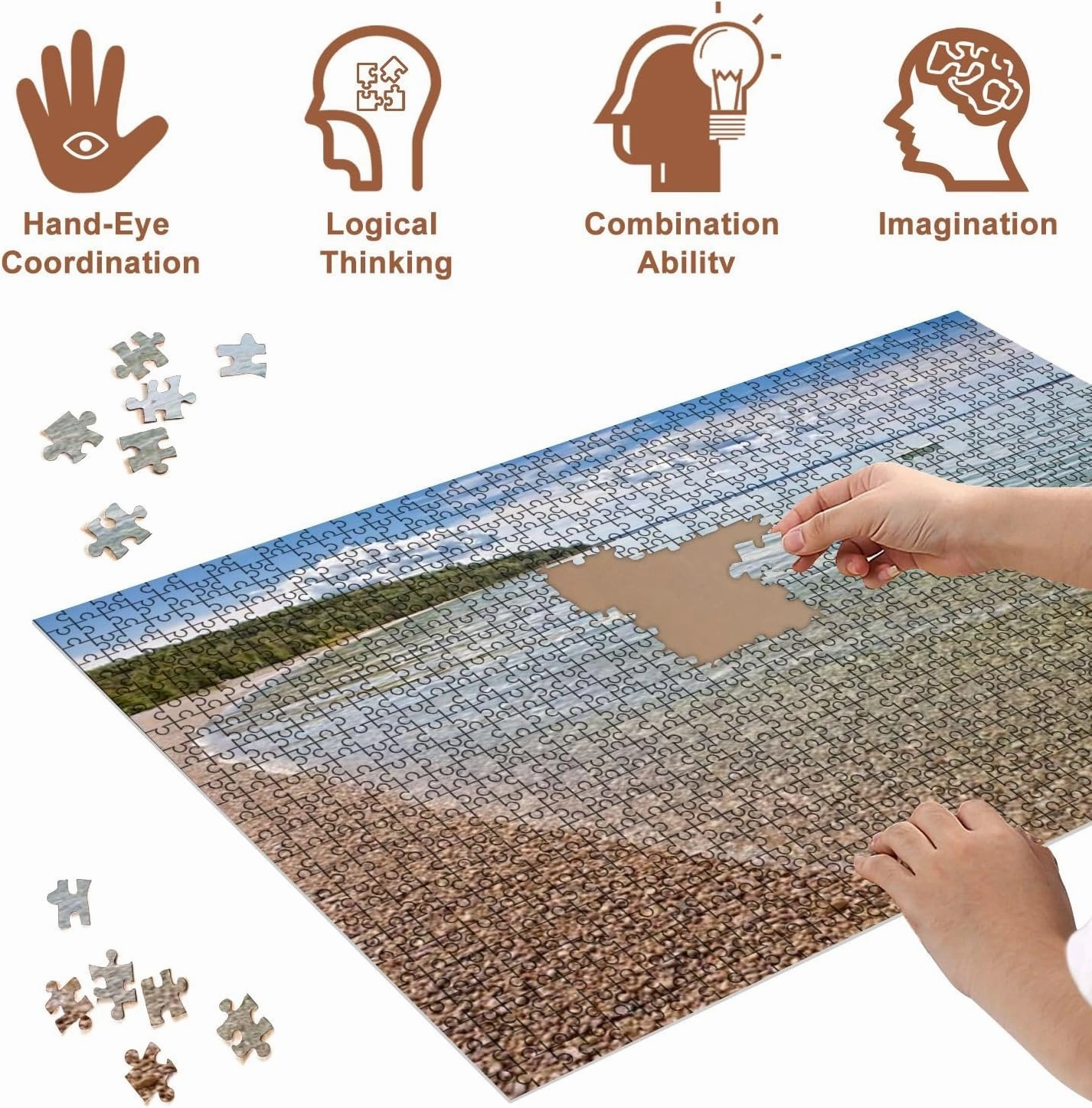 Jigsaw Puzzles 500 Pieces for Adult Mackinac Island Puzzle Game for Family Wooden Puzzle Toy Educational Games Puzzles for Home Decor