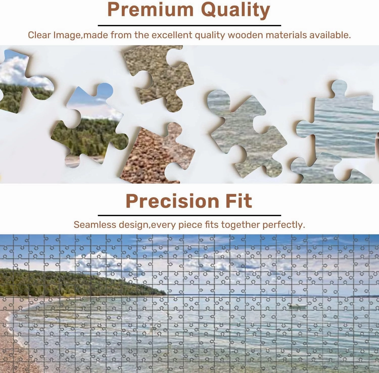 Jigsaw Puzzles 500 Pieces for Adult Mackinac Island Puzzle Game for Family Wooden Puzzle Toy Educational Games Puzzles for Home Decor