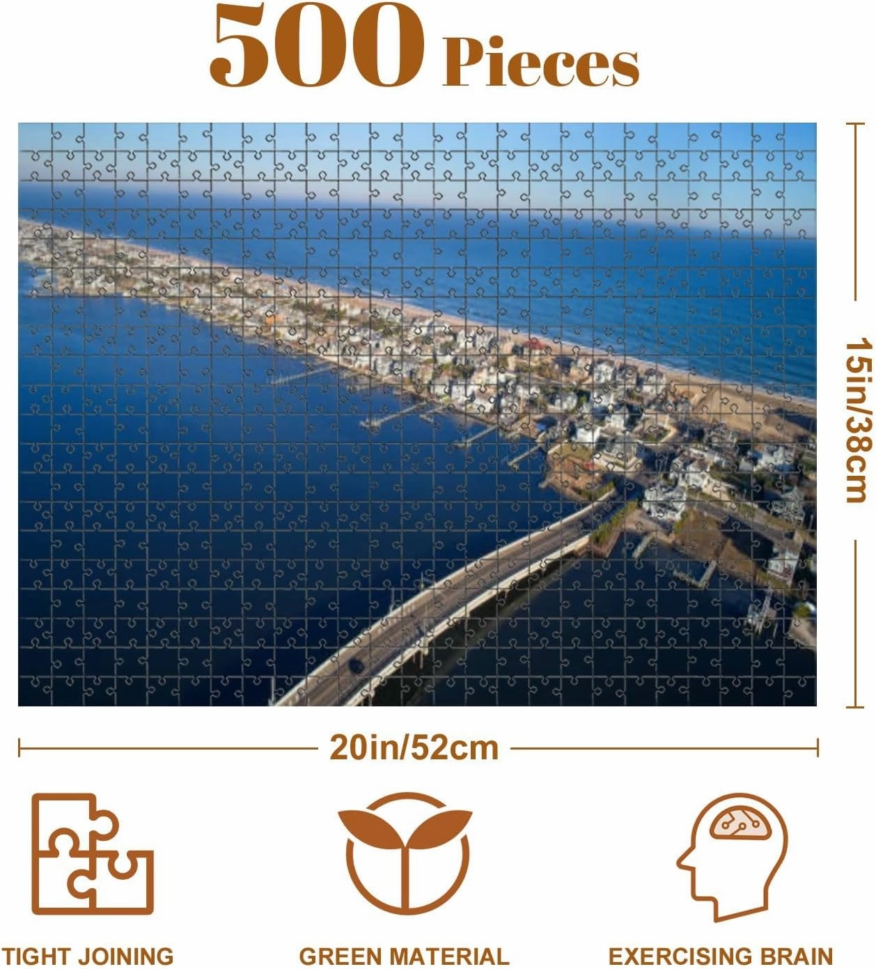 Jigsaw Puzzles 500 Pieces for Adult Mantoloking Bridge View Mantoloking NJ Puzzle Game for Family Wooden Puzzle Toy Educational Games Puzzles for Home Decor