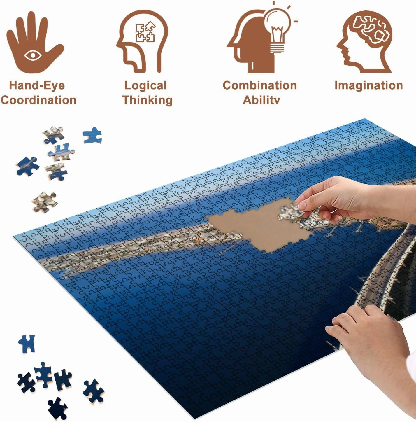 Jigsaw Puzzles 500 Pieces for Adult Mantoloking Bridge View Mantoloking NJ Puzzle Game for Family Wooden Puzzle Toy Educational Games Puzzles for Home Decor