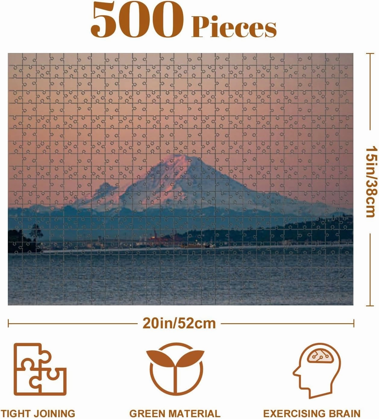 Jigsaw Puzzles 500 Pieces for Adult Mount Rainier from Discovery Park Puzzle Game for Family Wooden Puzzle Toy Educational Games Puzzles for Home Decor