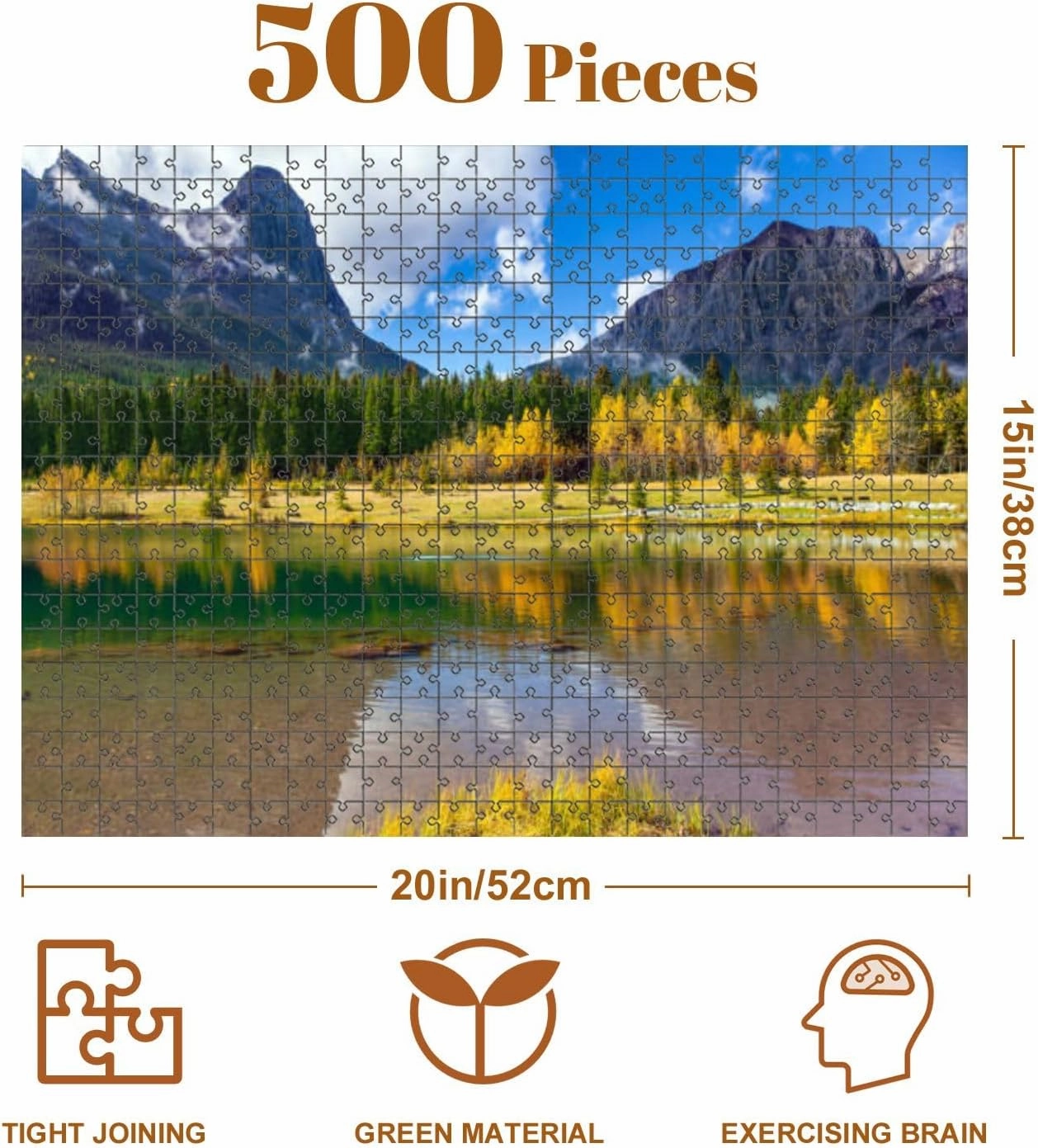 Jigsaw Puzzles 500 Pieces for Adult Smooth Water Lake Puzzle Game for Family Wooden Puzzle Toy Educational Games Puzzles for Home Decor
