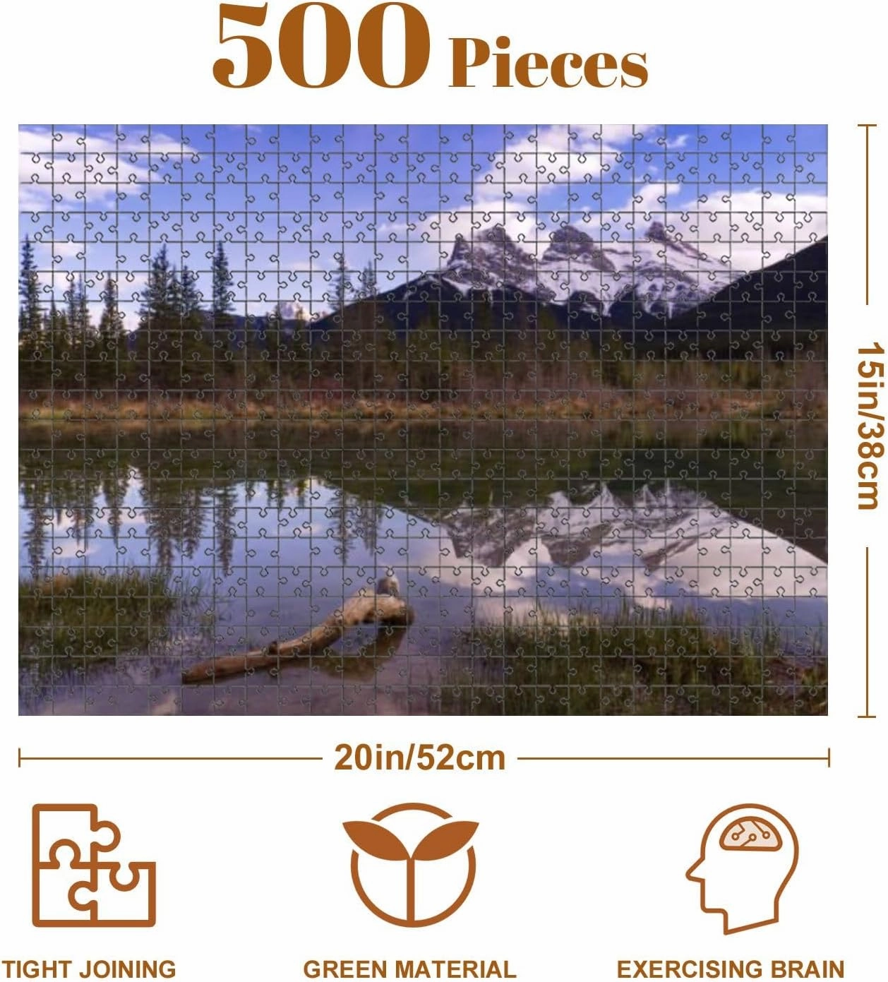 Jigsaw Puzzles 500 Pieces for Adult Three Sisters Canmore Canada Puzzle Game for Family Wooden Puzzle Toy Educational Games Puzzles for Home Decor