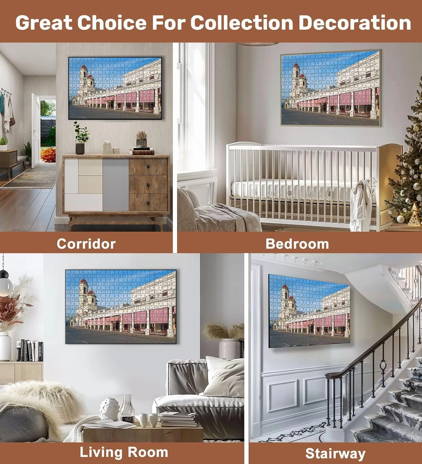 Jigsaw Puzzles 500 Pieces for Adult View Cathedral Cienfuegos Cuba Puzzle Game for Family Wooden Puzzle Toy Educational Games Puzzles for Home Decor
