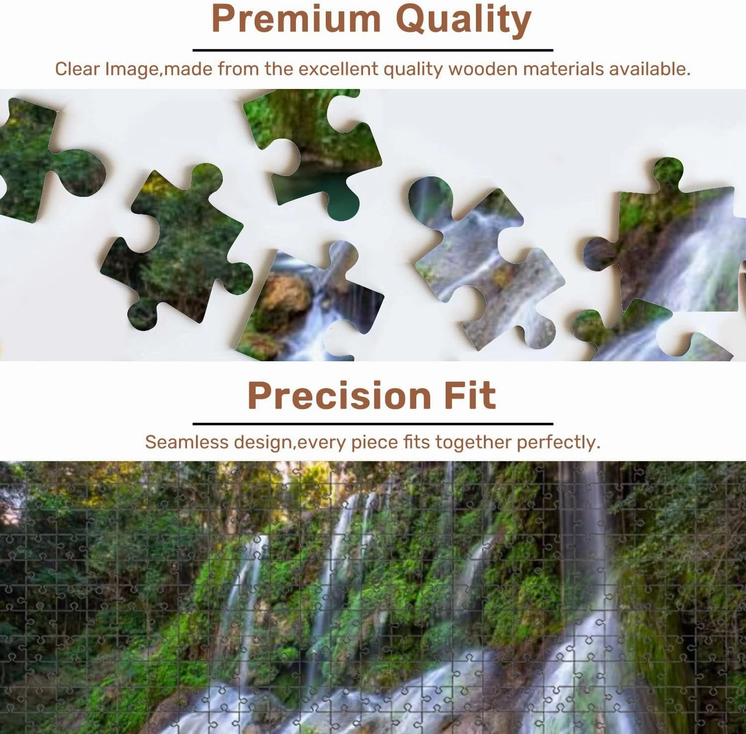 Jigsaw Puzzles 500 Pieces for Adult Waterfalls Niche Puzzle Game for Family Wooden Puzzle Toy Educational Games Puzzles for Home Decor