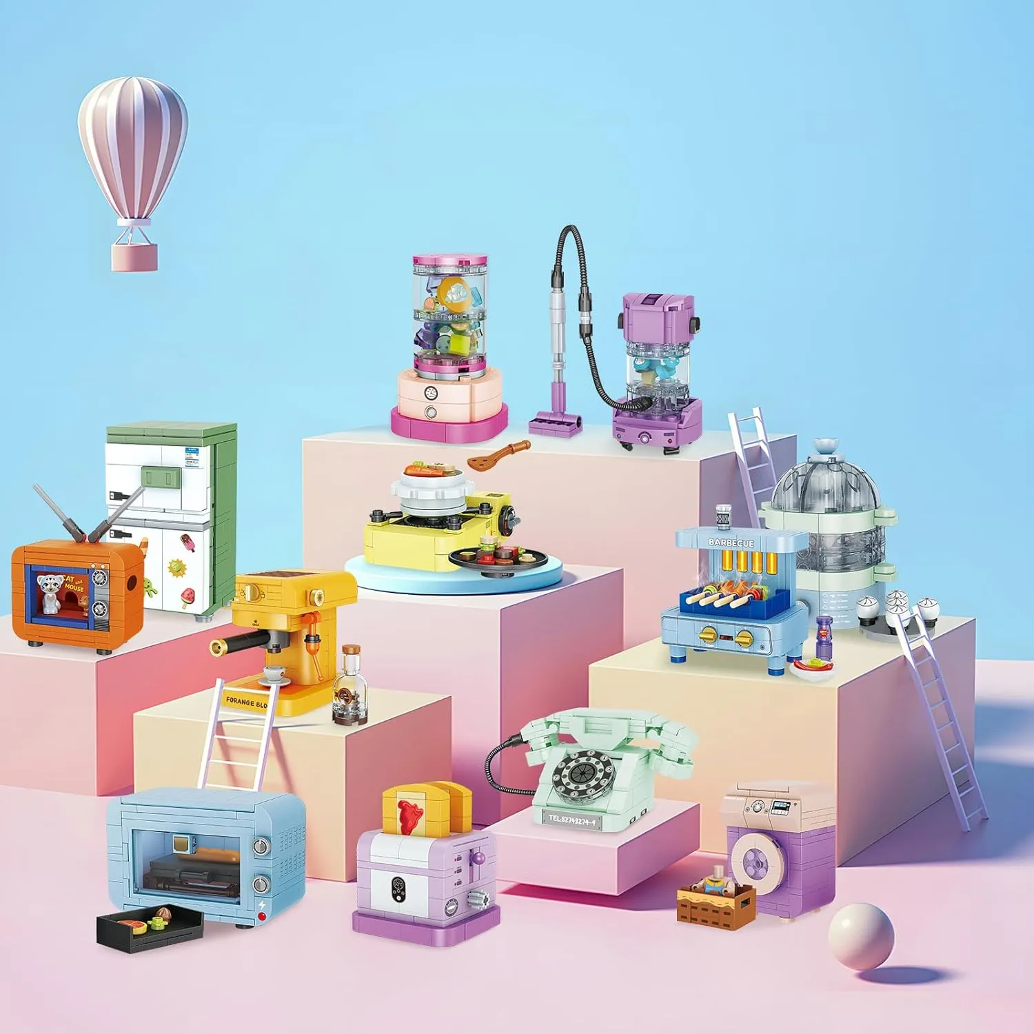 JMBricklayer Building Set, 12PCS Mini Electric Appliances Friends Sets, Party Favors STEM Puzzle Educational Blocks Toys, Birthday Gifts for Kids, Boys, Girls
