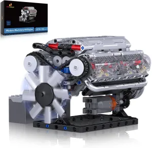 JMBricklayer V8 Engine Building Sets for Adults & Kids, Technic Electric Engine Model Kit with Motor and Battery Box, STEM Scale Model Building Toy Set, Ideal Gift for Boys, Girls and Kids