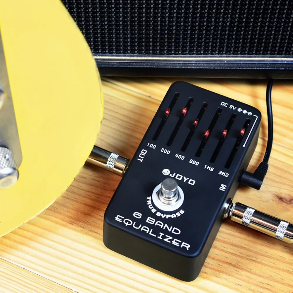 JOYO 6-Band EQ Pedal Electric Guitar Equalizer (100Hz 200Hz 400Hz 800Hz 1.6kHz 3.2kHz) Provides ±18dB for Each Band (JF-11)