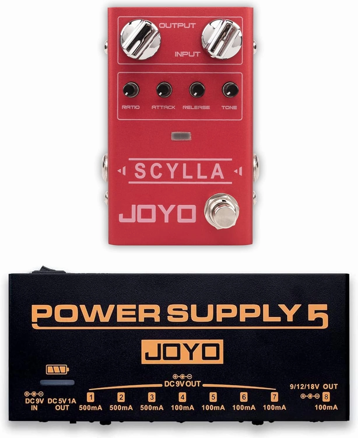 JOYO R-27 Bass Guitar Pedals Compressor Effect Pedal and JP-05 Pedal Power Supply Built-in Rechargeable Battery