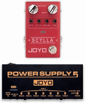 JOYO R-27 Bass Guitar Pedals Compressor Effect Pedal and JP-05 Pedal Power Supply Built-in Rechargeable Battery
