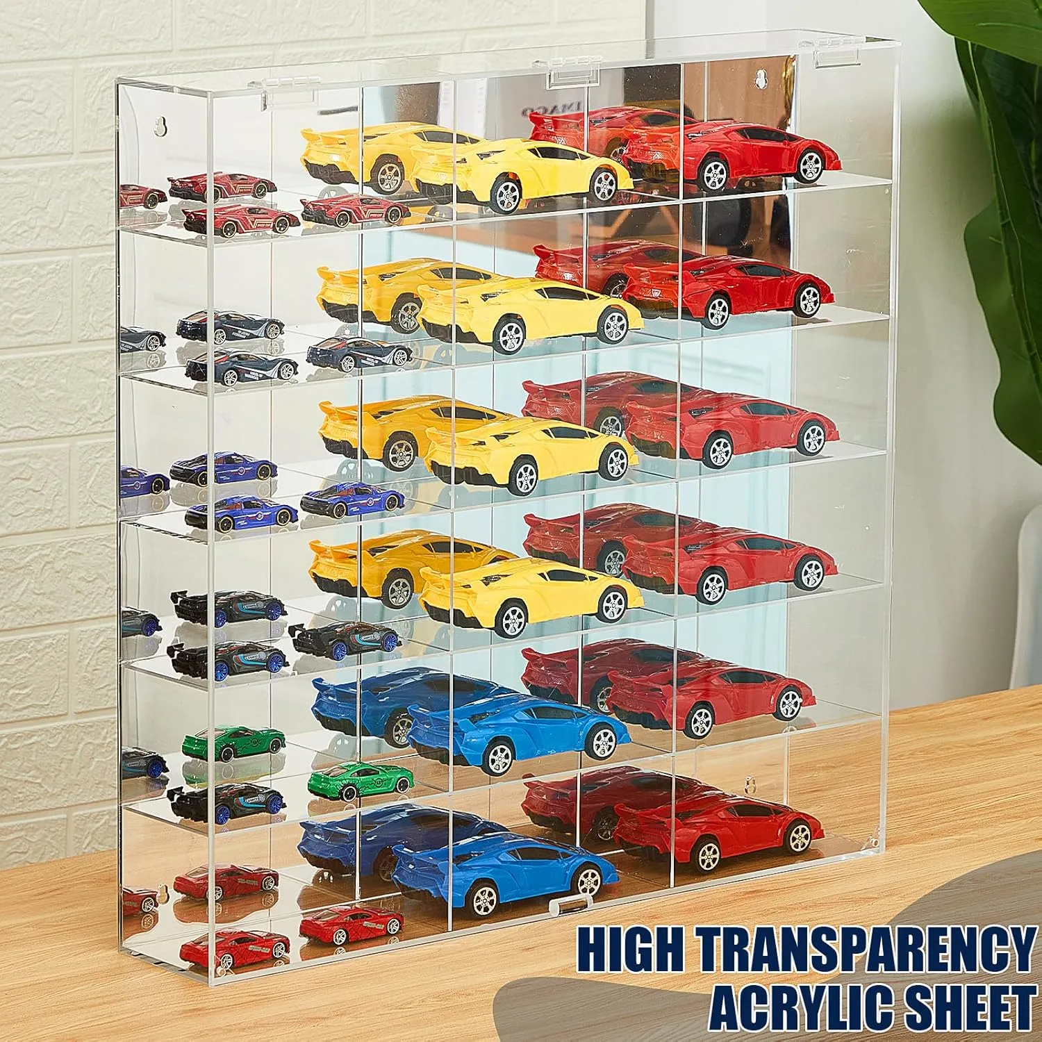 Juexica Clear Acrylic Toy Car Display Case 1: 32 Scale Diecast Display Box Wall Mounted Shelf for Storage Toy Car Mini Model Race(18 Grids)